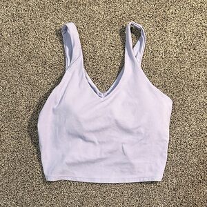 Lavender V-Neck Sports bra/ Crop Top